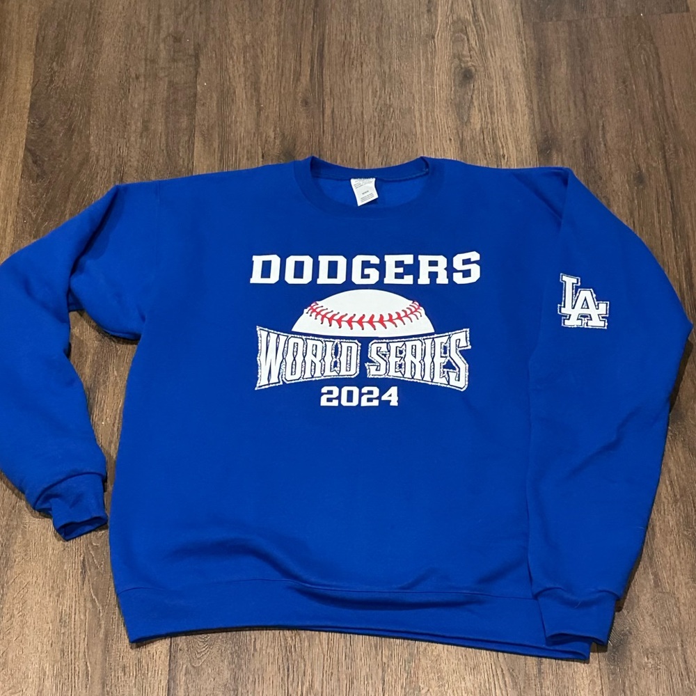 Los Angeles Dodgers Crewneck Sweater World Series 2024 Unisex Medium Blue